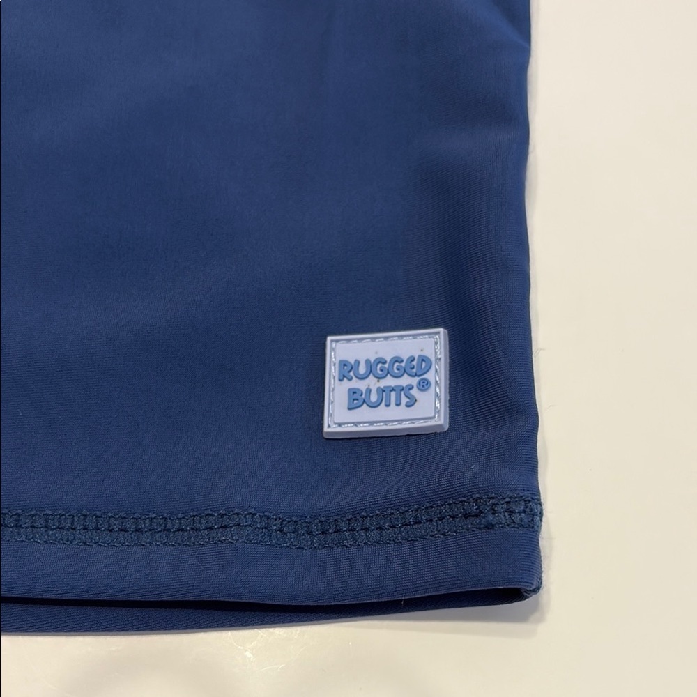 Navy Blue Short-Sleeve Rashguard Swim Top - Picture 3 of 4
